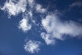 White clouds on a background of blue sky. Summer cloudy day Royalty Free Stock Photo