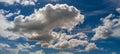 White clouds with a blue glossy sky. Royalty Free Stock Photo