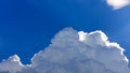 White clouds with blue sky in background, clouds in horizon blue sky