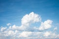 White clouds with blue sky background copy space. Sunshine day Royalty Free Stock Photo