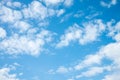 White clouds with blue sky background copy space. Sunshine day Royalty Free Stock Photo