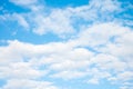 White clouds with blue sky background copy space. Sunshine day Royalty Free Stock Photo