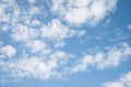 White clouds with blue sky background copy space. Sunshine day Royalty Free Stock Photo