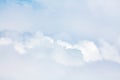 White clouds on blue sky background view from above, airplane flight landscape, beautiful aerial cloudscape, skies backdrop Royalty Free Stock Photo