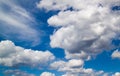 White clouds in blue sky natural background