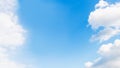 White clouds in the blue sky. 16:9 panoramic format background, copy space Royalty Free Stock Photo