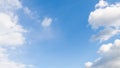 White clouds in the blue sky. 16:9 panoramic format background, copy space Royalty Free Stock Photo