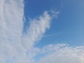 The white clouds on the blue sky are perfect for the background. Skyscape on Lombok Island, Indonesia Royalty Free Stock Photo