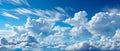 white clouds and blue sky portrays a scene of serene and tranquil beauty.