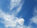 White clouds in a Blue Sky of the Spring season. Sense of Big calm, Light colors and immensity Royalty Free Stock Photo