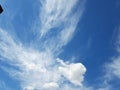 White clouds in a Blue Sky of the Spring season. Sense of Big calm, Light colors and immensity