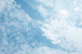 White clouds with blue sky in a sunny day, Pastel colour of sky