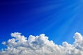 white clouds and blue sky with sunshine Royalty Free Stock Photo