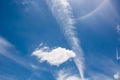 White clouds with blue sky sunshine of the sun. Royalty Free Stock Photo