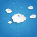 White Clouds Blue Skye Networks Royalty Free Stock Photo