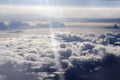 White clouds. Clean air blue sky. view from the plane. Heaven Royalty Free Stock Photo