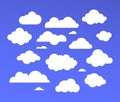 White clouds collection - set of colorful vector elements Royalty Free Stock Photo