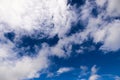 White clouds cumulus floating on blue sky for backgrounds concept