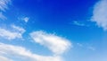 White clouds disappear in the hot sun on blue sky. Clouds. Blue sky. Royalty Free Stock Photo