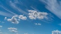 White clouds float in the sky over the Sea coast Royalty Free Stock Photo