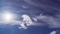 White clouds float in the sky over the Sea coast Royalty Free Stock Photo