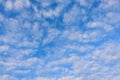 White clouds are forming beautifully across the blue sky with dramatic contrasts and a rare cloud pattern in winter. beautiful