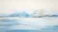Ethereal Abstract: Uhd Oil Painting Of Sea And Sky In Soft Blues