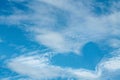 White clouds group with heart shaped patterns on bright blue sky background Royalty Free Stock Photo