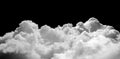White clouds isolated on black Royalty Free Stock Photo