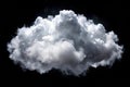 White Clouds Isolated on Black Background, Clouds Set on Black Royalty Free Stock Photo
