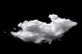 White clouds isolated on black background, clounds set on black. Sky design element. Brush Royalty Free Stock Photo