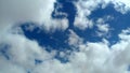 White clouds mingling in a clear blue sky