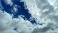 White clouds mingling in a clear blue sky