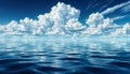 White clouds over blue sea. Clouds reflected in water Royalty Free Stock Photo