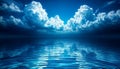 White clouds over blue sea. Seascape with clouds Royalty Free Stock Photo