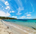 White clouds over Cala Granu Royalty Free Stock Photo