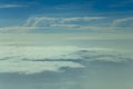 White clouds under blue sky aerial view Royalty Free Stock Photo