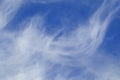 White clouds of unusual shapes against the blue sky