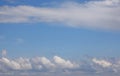 White clouds of various types and sizes layered in the sky Royalty Free Stock Photo