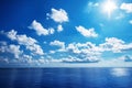 White cloudy with blue sky on the sea as background Royalty Free Stock Photo