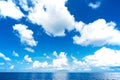 White cloudy with blue sky on the sea as background Royalty Free Stock Photo