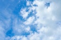 White cloudy forming on blue sky in sunny day