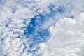 White cloudy forming on blue sky in sunny day