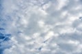 White cloudy forming on blue sky in sunny day