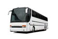 White Coach Bus Isolated over White Royalty Free Stock Photo