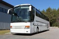 White Coach Bus Parked Royalty Free Stock Photo