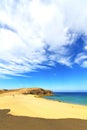 white coast lanzarote in spain water and summer Royalty Free Stock Photo