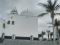 White Coastline Mosque & Palm Trees, Jeddah Cornish Coastline, Jeddah, Saudi Arabia