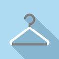 White coat hanger icon, flat style Royalty Free Stock Photo