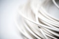 White coaxial cable on a white background Royalty Free Stock Photo